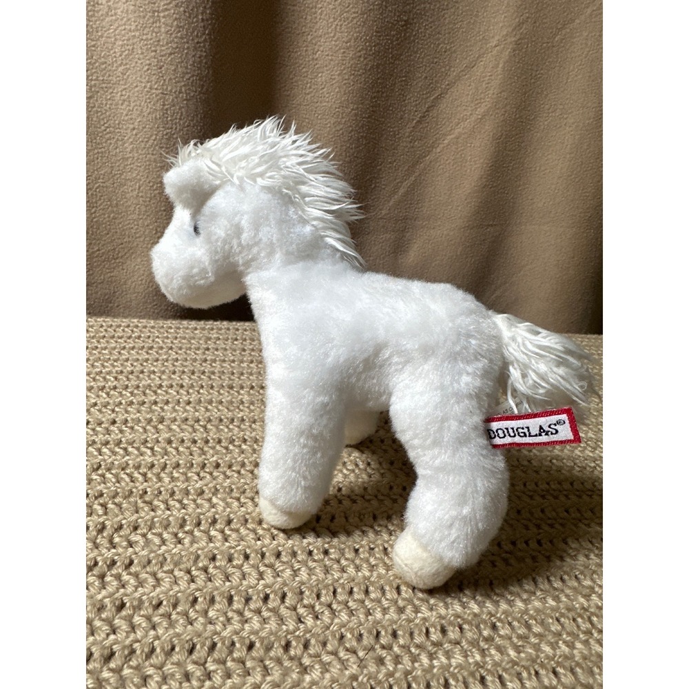 Douglas Sassy Pet Saks White Horse Plush with Quilted Horseshoe Carrying Bag - Picture 9 of 10